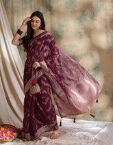 Womens Fashion Ethnic Burgundy Color Sarees-MLSHWSA1585BGY0ONE